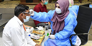 Medical staff attending to a community member
